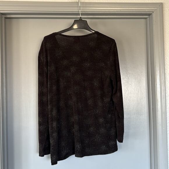 Vintage Rabbit Rabbit Rabbit Women's Black Sparkly Button Cardigan Sweater sz 12 - Picture 2 of 6